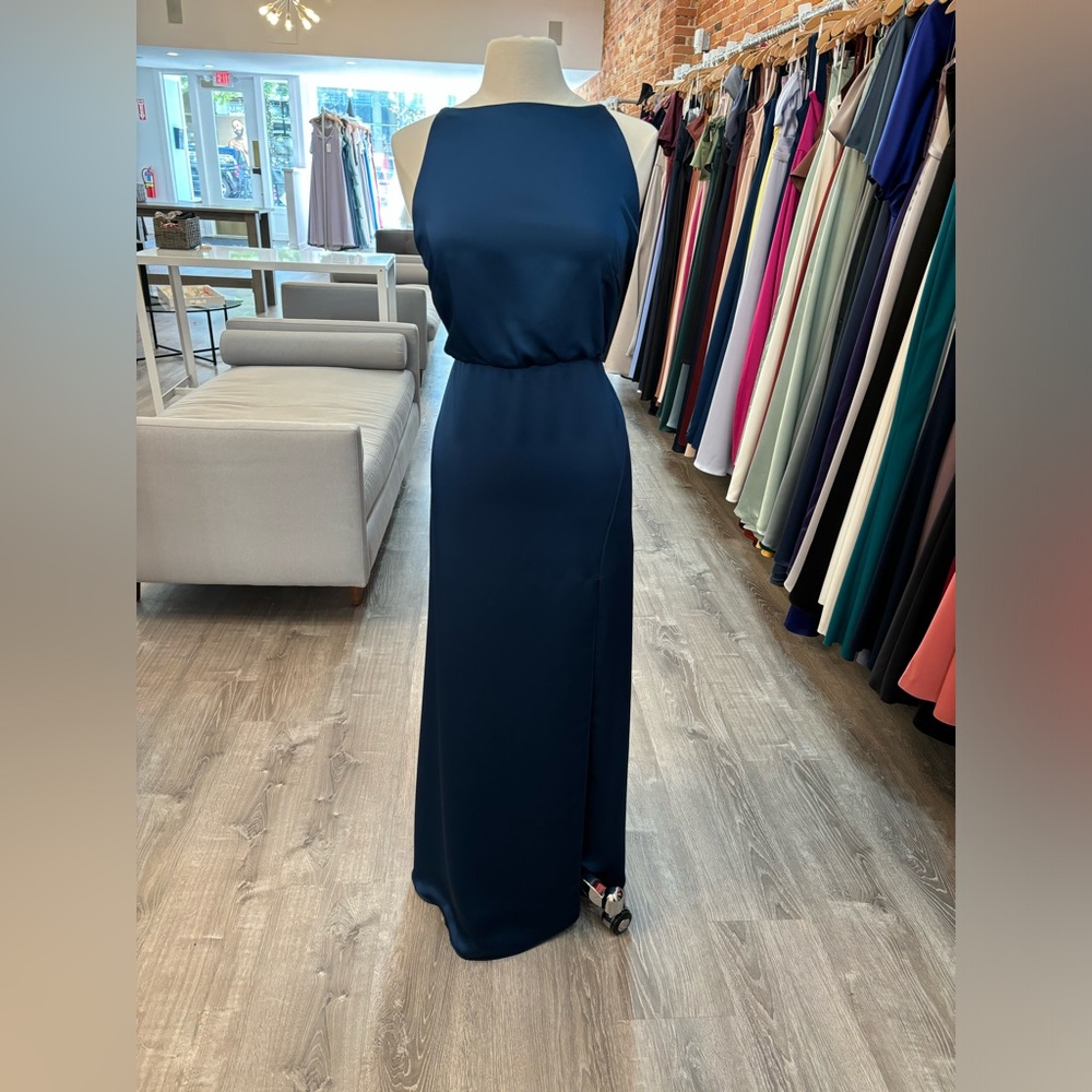 NEW - DESSY GROUP - 8218 HALTER DRESS - ATLANTIC BLUE - SIZE L